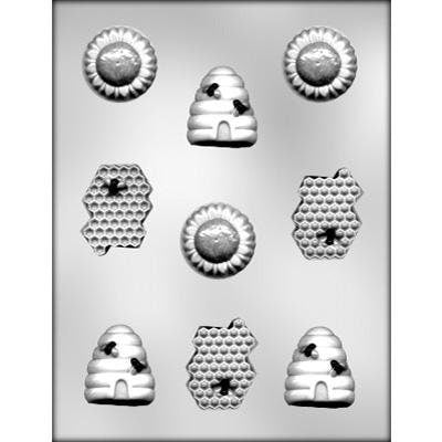 BEE ASSORTMENT Chocolate Candy Mold -- Honeycomb Bee Hive Sunflower Bumblebee