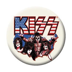 KISS Band Logo America Pinback Button Badge - Rock Band Logo - Round 1.25" Button