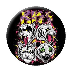 KISS Band White Tigers Pinback Button Badge - Rock Band Logo - Round 1.25" Button Craft Supply