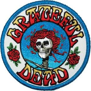 GRATEFUL DEAD Skull Rose Logo Patch - Embroidered Rock Band Patch Applique Craft Supply