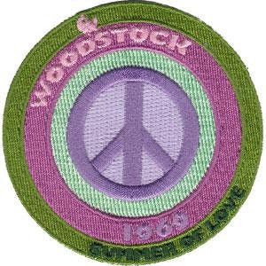 WOODSTOCK Peace Sign Patch - Woodstock Summer of Love 1969 - Hippie Retro Music Embroidered Patch Applique Craft Supply