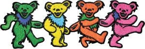 GRATEFUL DEAD Dancing Bears Patch - Embroidered Rock Band Patch Applique Craft Supply