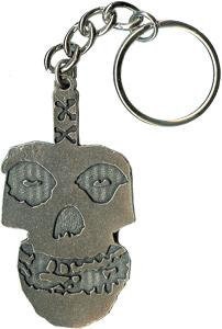 MISFITS Skull Metal Keychain - Fiend Club - Rock Band Keyring Keyfob Skeleton Logo
