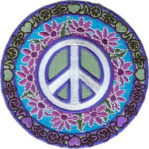 PEACE SIGN Love Music Patch - Hippie Retro Music Embroidered Patch Applique Craft Supply