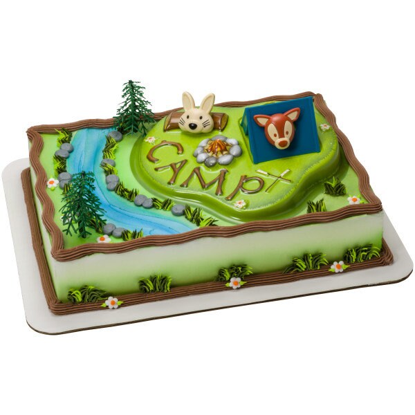 CAMPING Adventure Cake Topper Tent Campsite Deer Cake Decoration Decoset Birthday