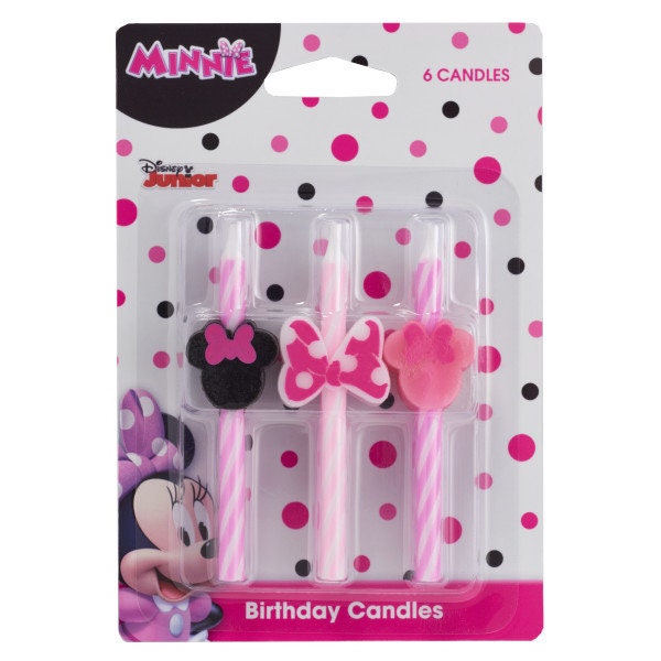MINNIE MOUSE Birthday Candles Mickey Minnie Cupcake Cake Toppers for Party Decoration Craft Supply