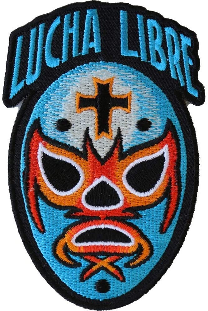 LUCHA LIBRE Patch - Embroidered Patch Appliqué Mexico Wrestling Mask Face Free Fight