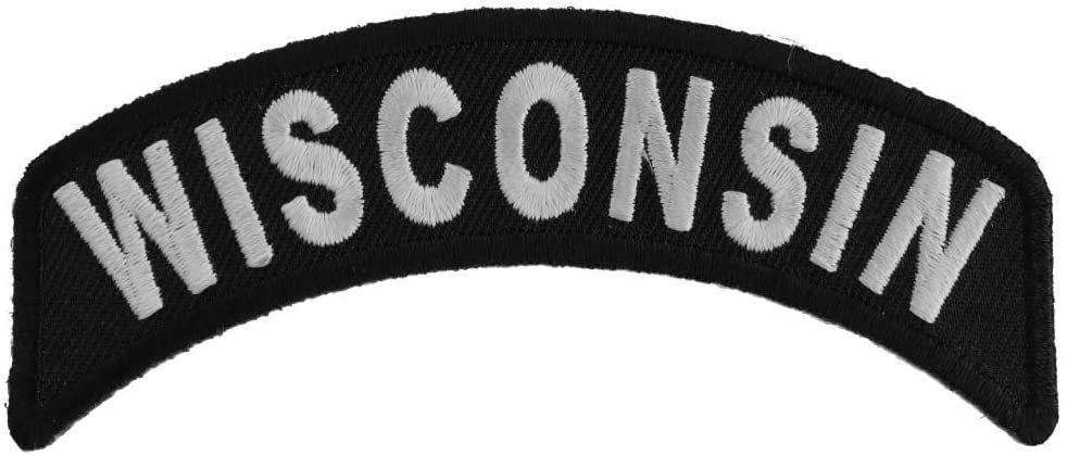 WISCONSIN STATE Rocker Biker Motorcycle Embroidered Patch Craft Supply
