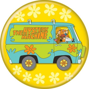 SCOOBY DOO Mystery Machine Pinback Button Badge - Classic TV Cartoon Series - Round 1.25" Button Craft Supply