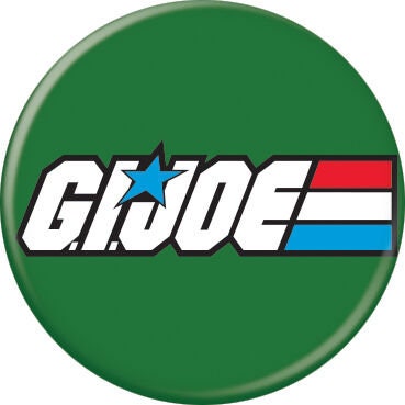 GI JOE Logo Pinback Button Badge - Classic TV Cartoon Series All American Hero! - Round 1.25" Button Craft Supply