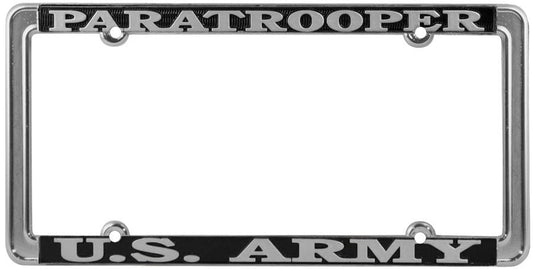 U.S. ARMY PARATROOPER Thin Rim Metal Chrome License Plate Frame United States Army Combat