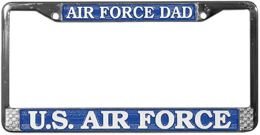 U.S. AIR FORCE DAD Metal Chrome License Plate Frame United States Air Force Dad Father Craft Supply
