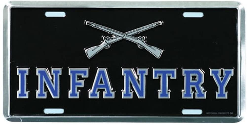 U.S. ARMY Infantry Metal License Plate - United States Army Military Combat Infantry Crossed Rifles Craft Supply