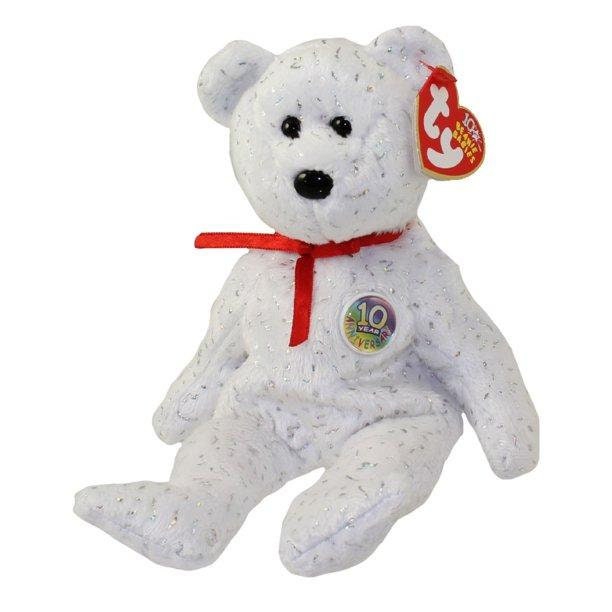 DECADES The White Bear Ty Beanie Baby Retired Beanbag Plush - New with Tags Vintage 1990s