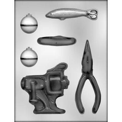 FISHING TACKLE Chocolate Candy Mold -- Fishing Bobber Sinker Fish Hook