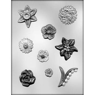 ASSORTED FLOWERS Sucker Chocolate Candy Mold -- Daisy Flower Floral Craft Supply