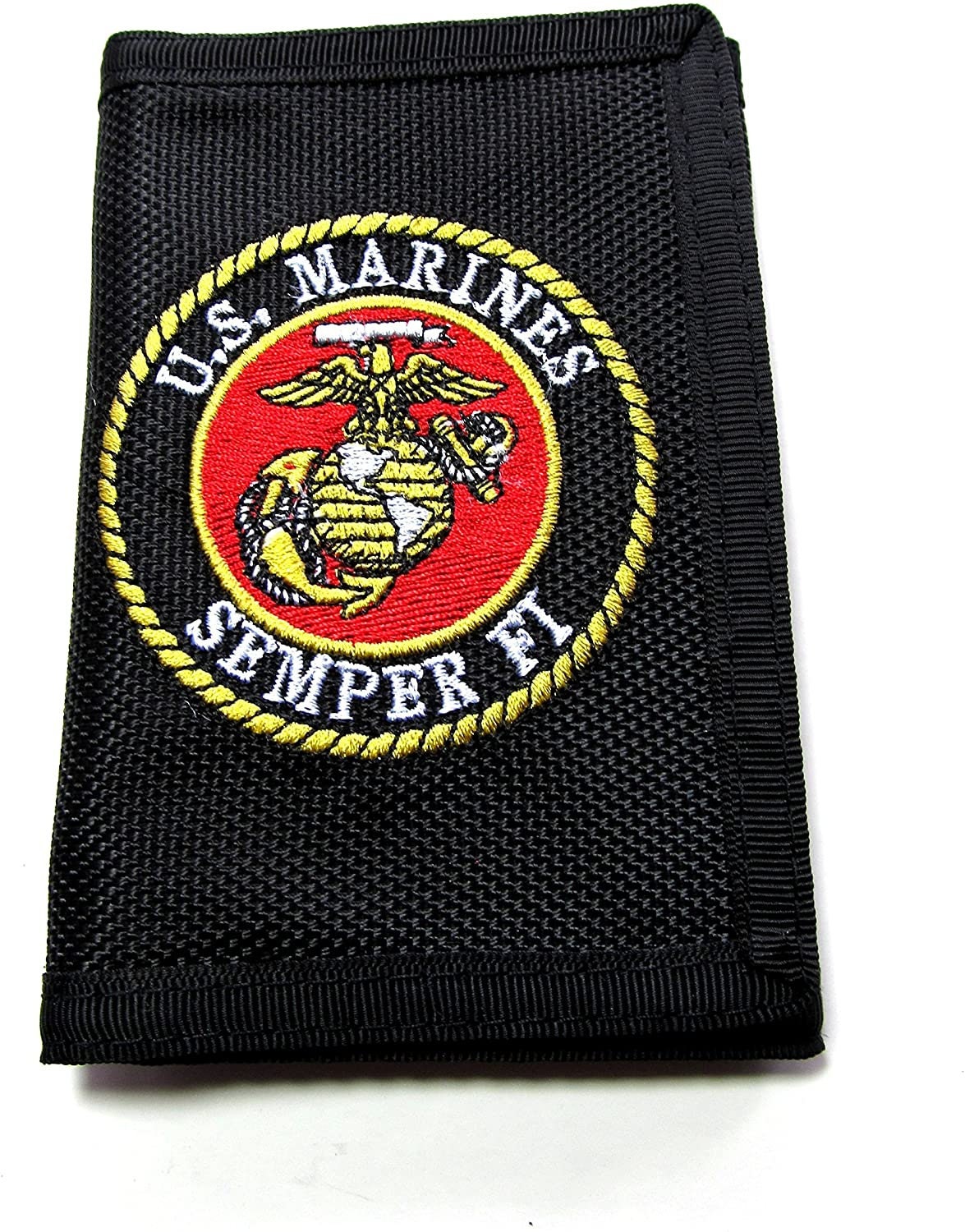 U.S. MARINES Embroidered Tri Fold Wallet - Velcro United States Marines Wallet