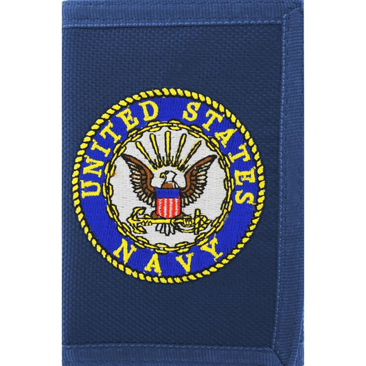 U.S. NAVY Embroidered Tri Fold Wallet - Velcro United States Navy Wallet Craft Supply