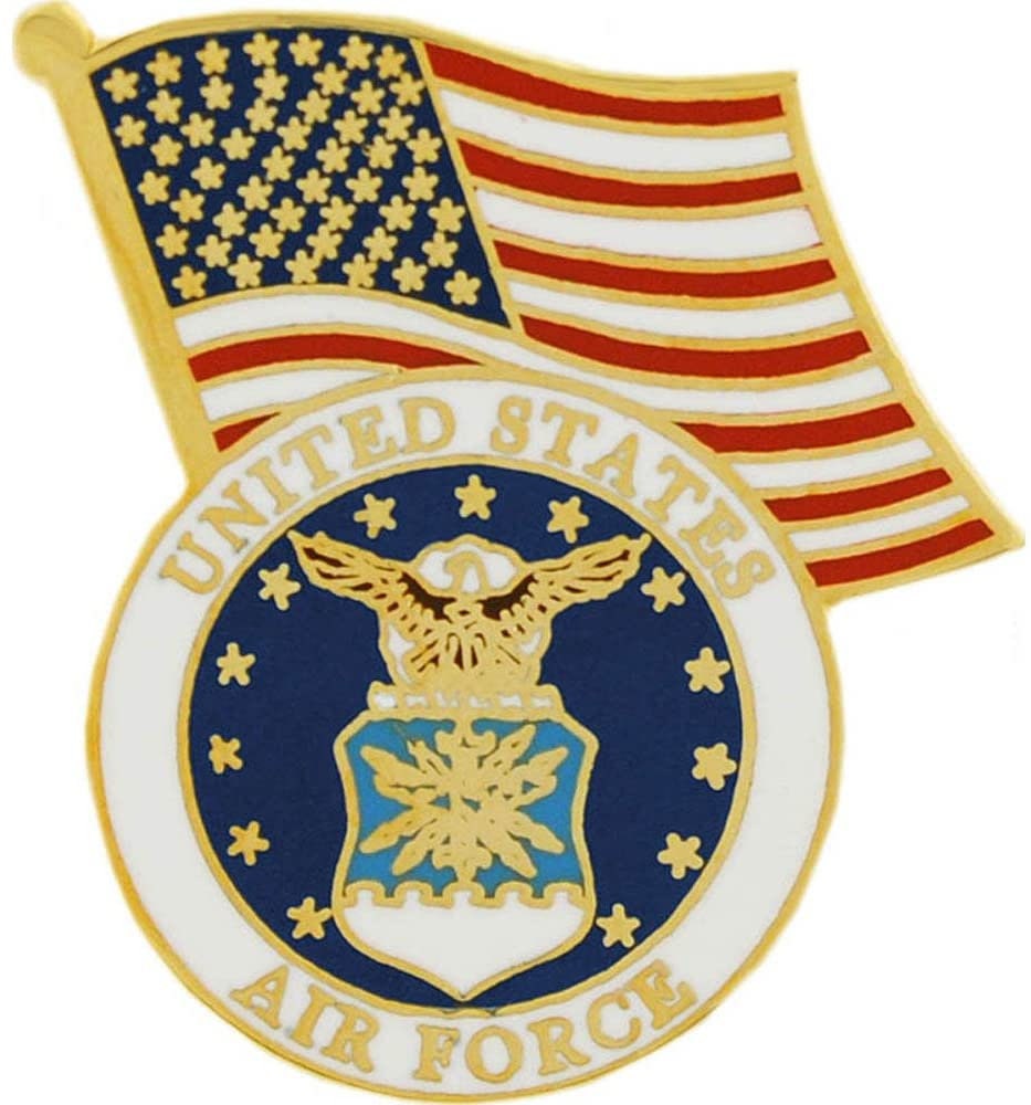 AIR FORCE American Flag Lapel Pin - United States USAF Flag Enamel Pin for Backpack Tie Shirt Trading Button Pinback Craft Supply
