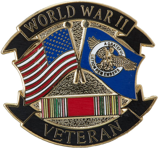 WORLD WAR II Veteran Military Lapel Pin - Ruptured Duck Flag wwII Enamel Pin for Backpack Tie Shirt Trading Button Pinback Craft Supply