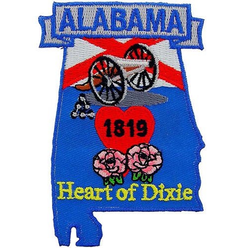 ALABAMA State Map Embroidered Patch Applique - USA United States of America Patch