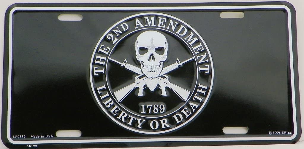 2nd Amendment Liberty or Death Metal License Plate - Patriotic American Military 2nd Amendment 1789 Gadsden Craft Supply