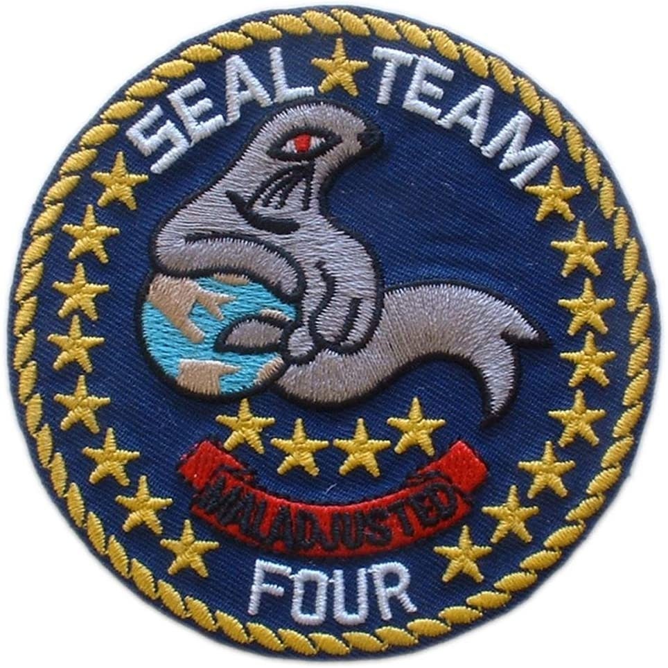 U.S. NAVY Seal Team 4 Embroidered Patch Applique - USN Seals Team Four United States Military - Special Operations Unit Craft Supply
