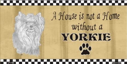 Pencil Sketch Yorkie Metal License Plate Sign Novelty Vanity - Dog Lover Craft Supply