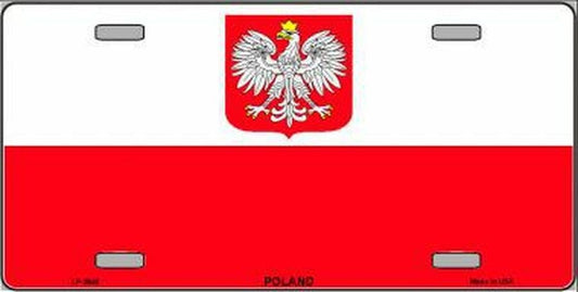 POLAND FLAG Metal License Plate Sign Novelty Vanity Coat of arms of Poland Eagle