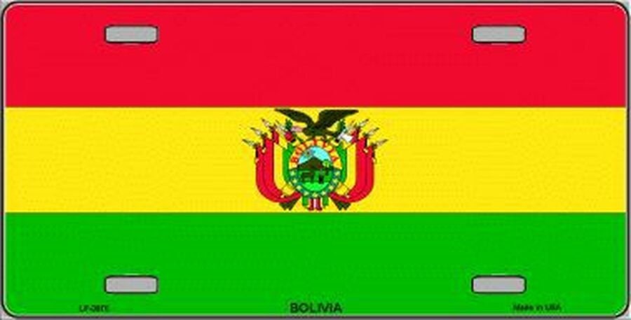 BOLIVIA FLAG Metal License Plate Sign Novelty Vanity Craft Supply
