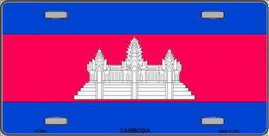 CAMBODIA FLAG Metal License Plate Sign Novelty Vanity