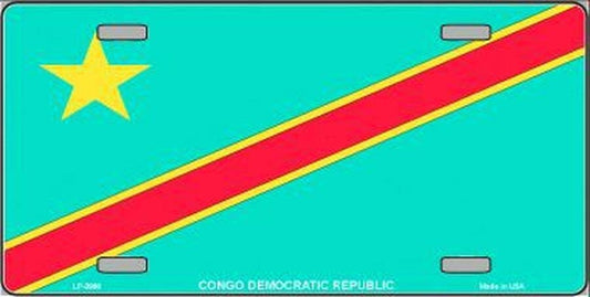 Congo Democratic Republic FLAG Metal License Plate Sign Novelty Vanity