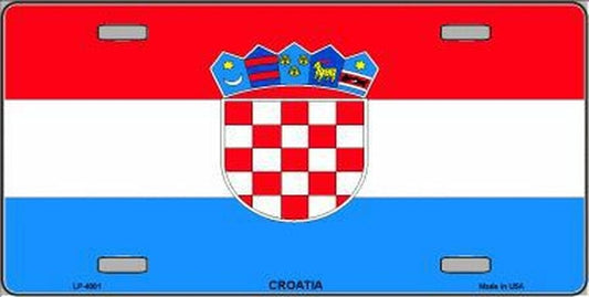 CROATIA FLAG Metal License Plate Sign Novelty Vanity Craft Supply
