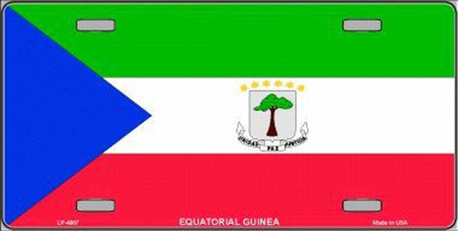 Equatorial Guinea Flag Metal License Plate Sign Novelty Vanity Craft Supply