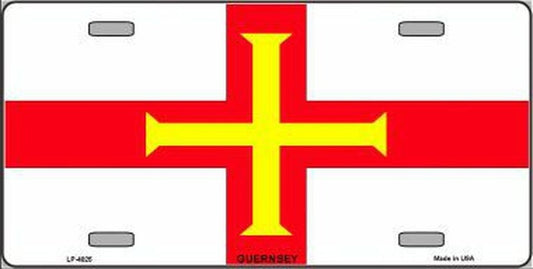 GUERNSEY FLAG Metal License Plate Sign Novelty Vanity