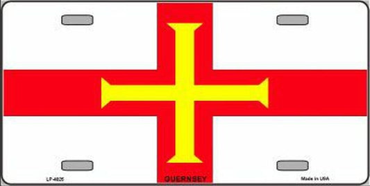 GUERNSEY FLAG Metal License Plate Sign Novelty Vanity Craft Supply