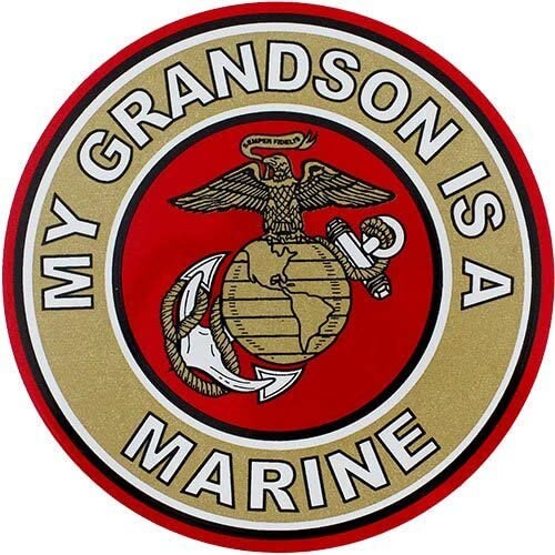 My Grandson is a MARINE Clear Decal Sticker - United States Marines Clear Decal For Car Truck Window Vehicle Military USMC Craft Supply