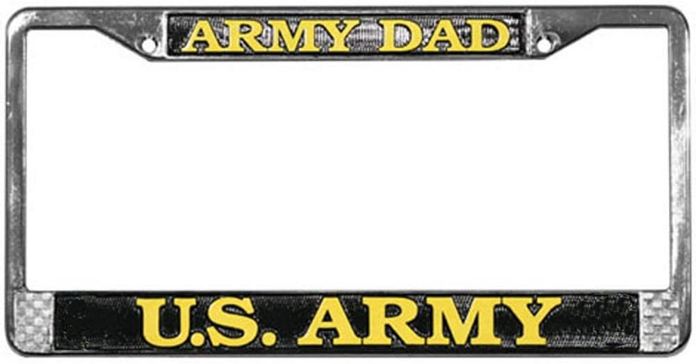 ARMY DAD Metal Chrome License Plate Frame U.S. Army United States Military Craft Supply