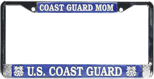 COAST GUARD MOM Metal License Plate Frame - United States U.S. Coast Guard Uscg Craft Supply
