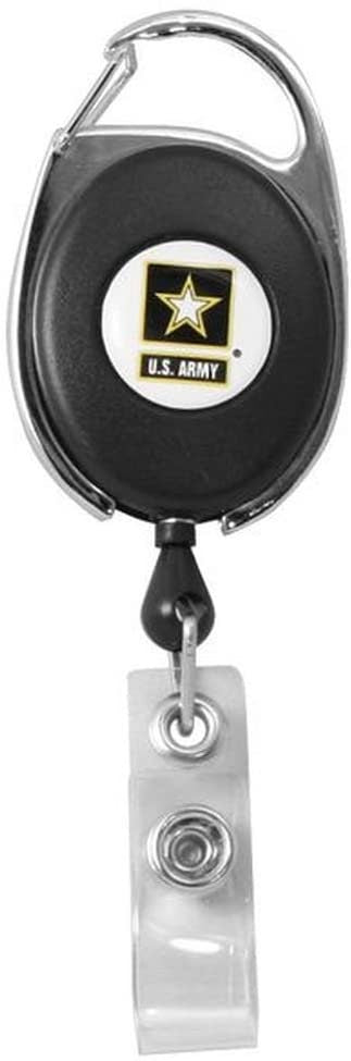 U.S. ARMY Retractable Premium Badge Holder With Carbiner Identification ID Holder United States Army Craft Supply