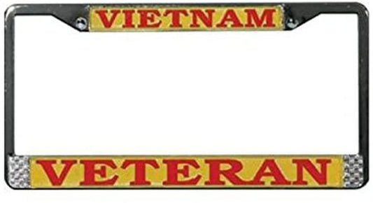 VIETNAM VETERAN Metal License Plate Frame - United States Military Vet Vietnam War
