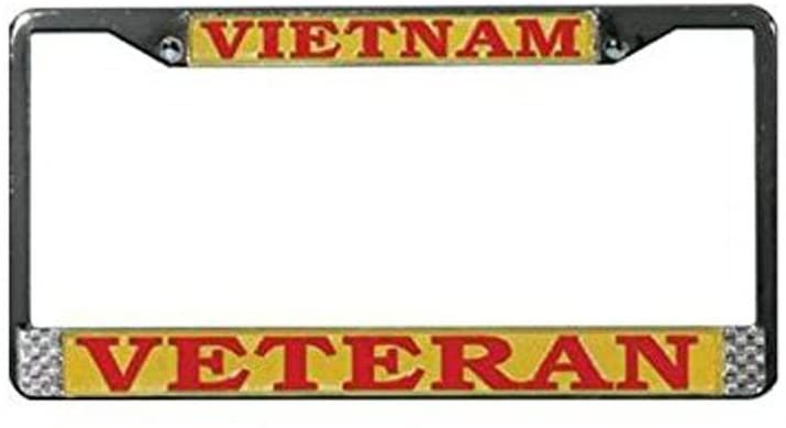 VIETNAM VETERAN Metal License Plate Frame - United States Military Vet Vietnam War Craft Supply