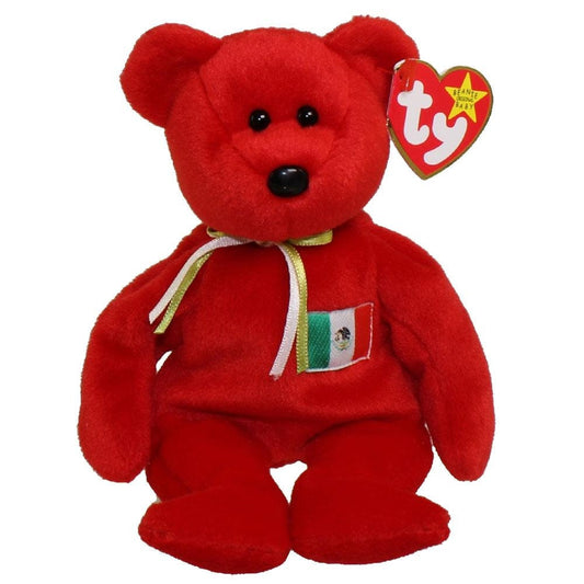 OSITO The Bear Ty Beanie Baby Retired Beanbag Plush - New with Tags - Mexican Flag Bear