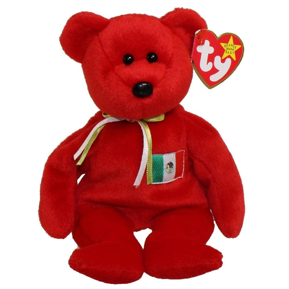 OSITO The Bear Ty Beanie Baby Retired Beanbag Plush - New with Tags - Mexican Flag Bear Vintage 1990s