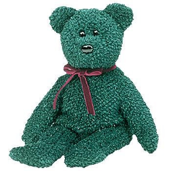 2001 HOLIDAY TEDDY Bear Ty Beanie Baby Retired Beanbag Plush - New with Tags - Christmas Vintage 1990s