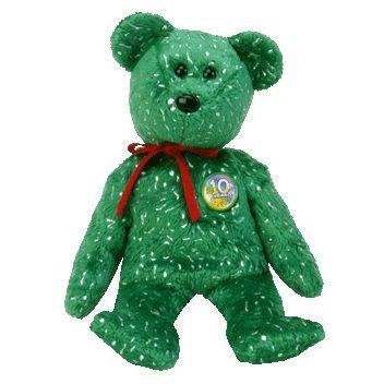 DECADES The Green Bear Ty Beanie Baby Retired Beanbag Plush - New with Tags Vintage 1990s