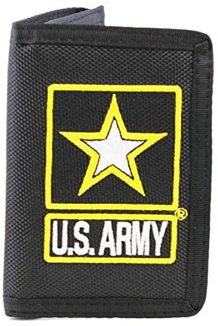 U.S. ARMY Embroidered Tri Fold Wallet - Velcro United States Army Wallet Craft Supply