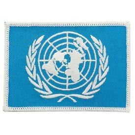UNITED NATIONS Flag Embroidered Patch Applique flag of the United Nations Craft Supply