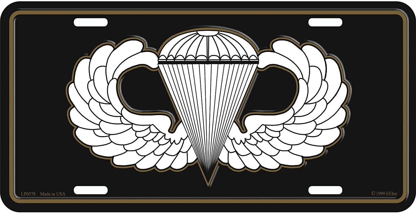U.S. ARMY Airborne Wings Metal License Plate - Military Vet Veteran - United States Army