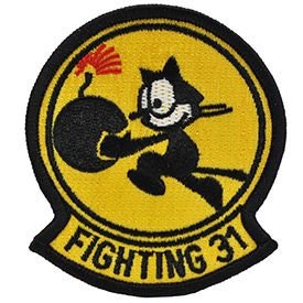 U.S. NAVY Tomcatters Fighting 31 Embroidered Patch Applique - VFA-31 Strike Fighter Squadron Felix Logo United States Military Craft Supply
